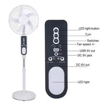 Load image into Gallery viewer, 16 Inches 5 blades rechargeable LD-8016/ Fan plug controller