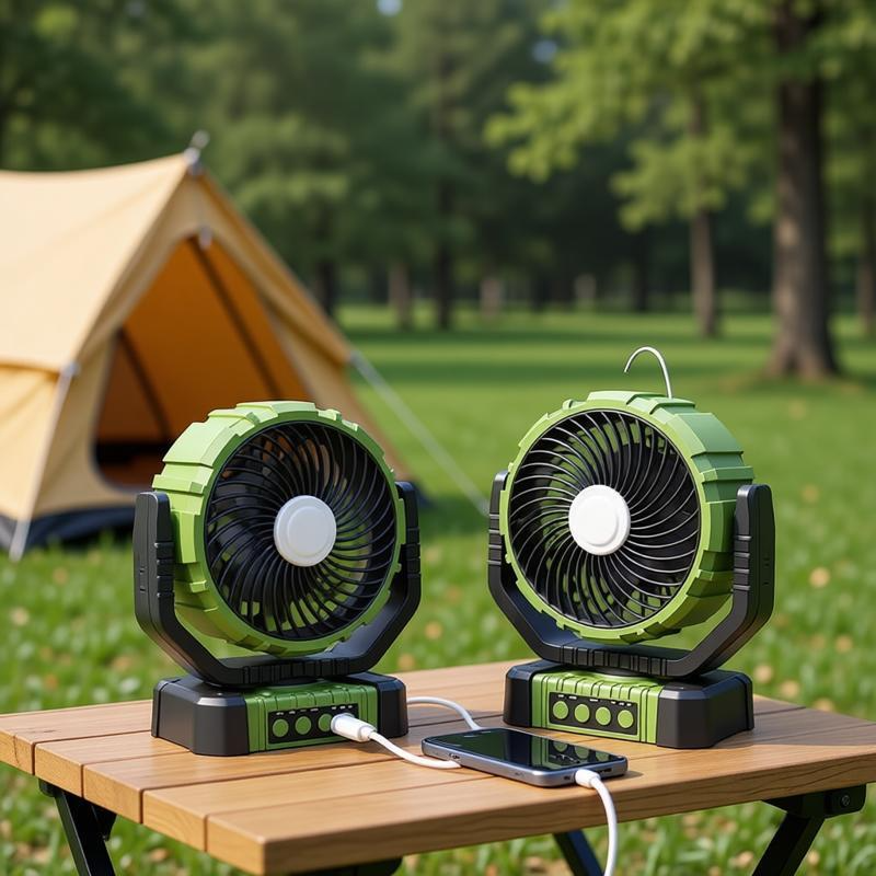 8" Rechargeable Camping Fan with Timer, 120° Auto-Oscillation & 8000mAh Battery | Jumbo