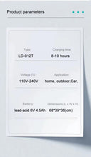 Load image into Gallery viewer, 12 Inches 3 blades rechargeable  LD-092T fan solarpanel 2bulbs plug