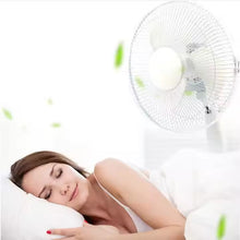 Load image into Gallery viewer, 14 Inches 3/5 blades rechargeable LD-094T fan solarpanel 2bulbs plug