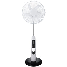 Load image into Gallery viewer, 16 Inch 12V 7Ah 4.5Ah Battery AC/DC Operated Rechargeable Solar Pedestal Fan with LED light USB mobile charge
