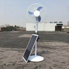 Load image into Gallery viewer, 16 inch BLDC Motor Solar Powered Solar Fan 12V DC Stand Fan Pedestal Floor Fan