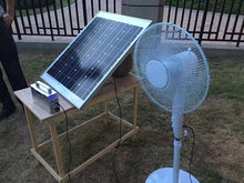 Load image into Gallery viewer, 16 inch BLDC Motor Solar Powered Solar Fan 12V DC Stand Fan Pedestal Floor Fan