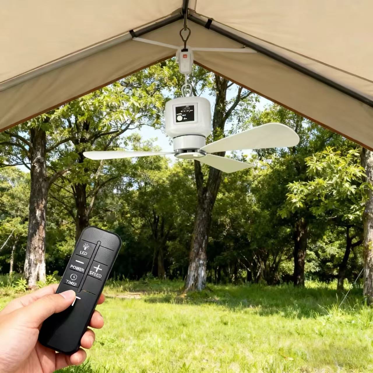 DC Solar Rechargeable Ceiling Fan