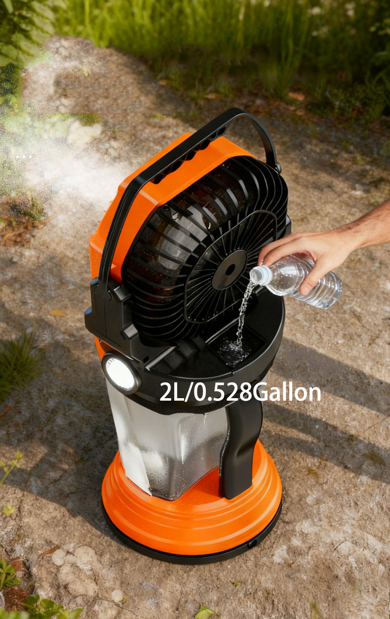 6" Portable Rechargeable Mist Fan | 30000mAh Option, 4-Speed, RGB Light & 2L Tank | Jumbo