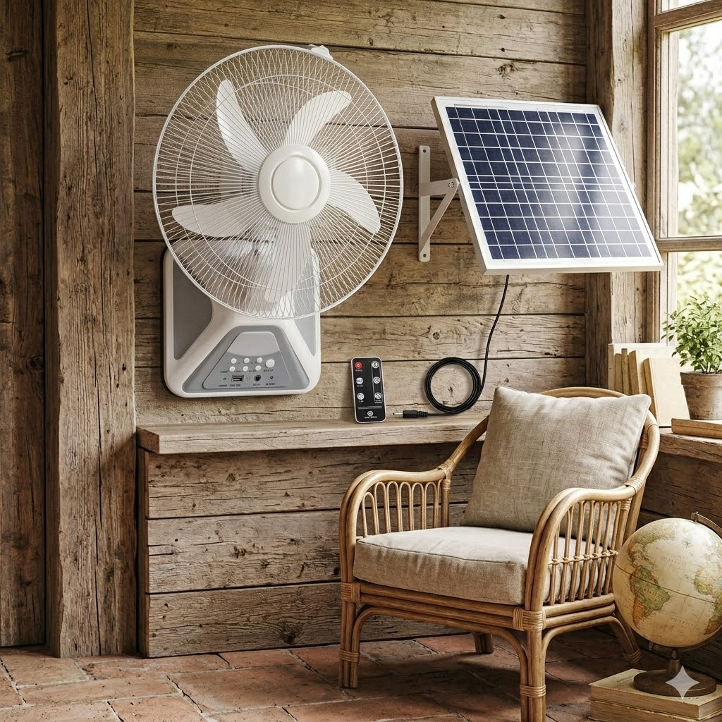 14"-16" Solar Powered Rechargeable Wall Fan (6V 4.5Ah) - Bulk Wholesale | Jumbo