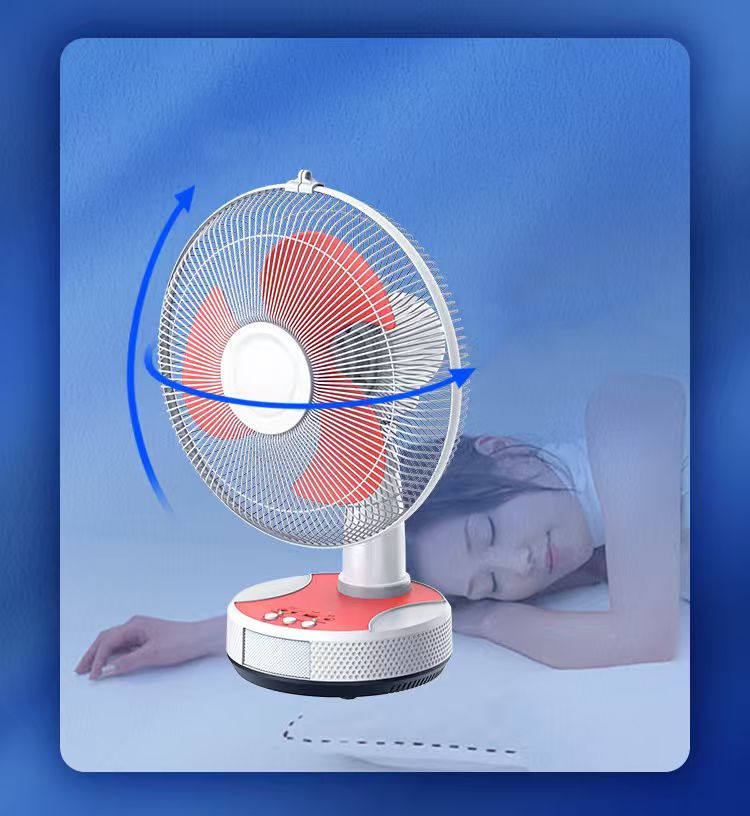 12 Inch Multi-Purpose Solar Fan with USB/DC Output & LED Night Light