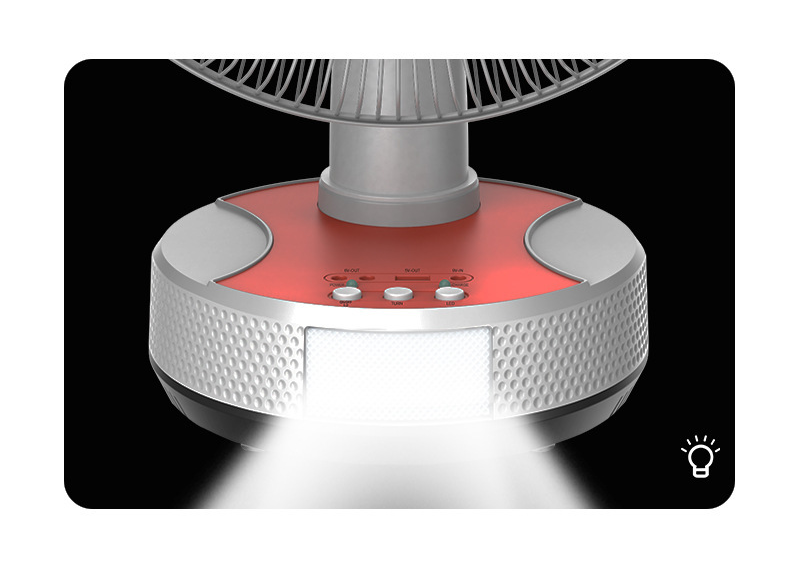 12 Inch Multi-Purpose Solar Fan with USB/DC Output & LED Night Light