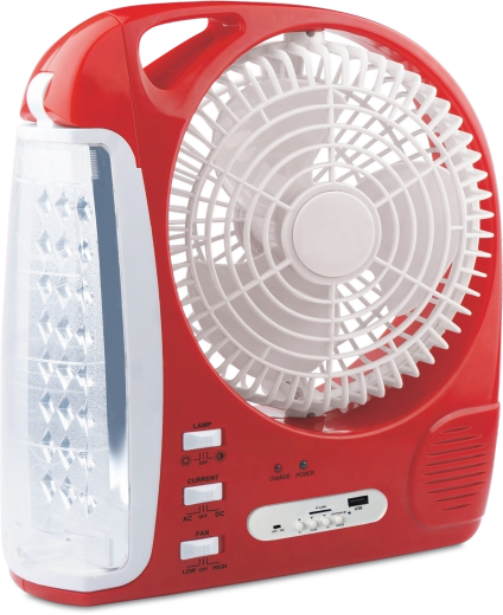 8-Inch Solar Rechargeable Fan with LED Light | JMB-N283