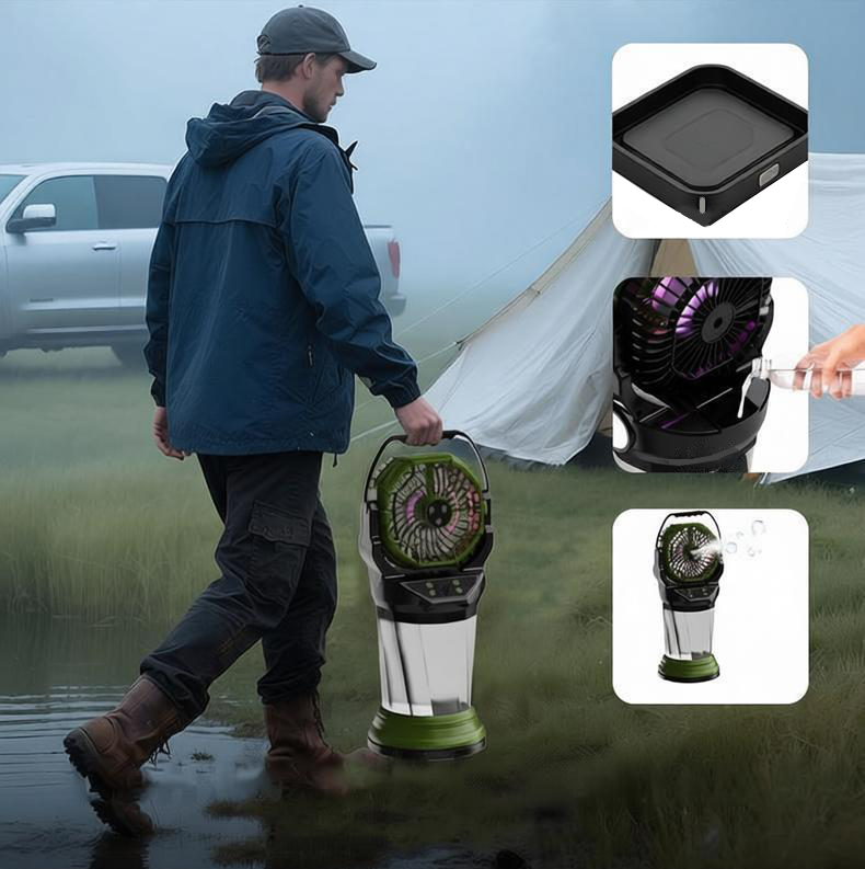 6" Portable Rechargeable Mist Fan | 30000mAh Option, 4-Speed, RGB Light & 2L Tank | Jumbo