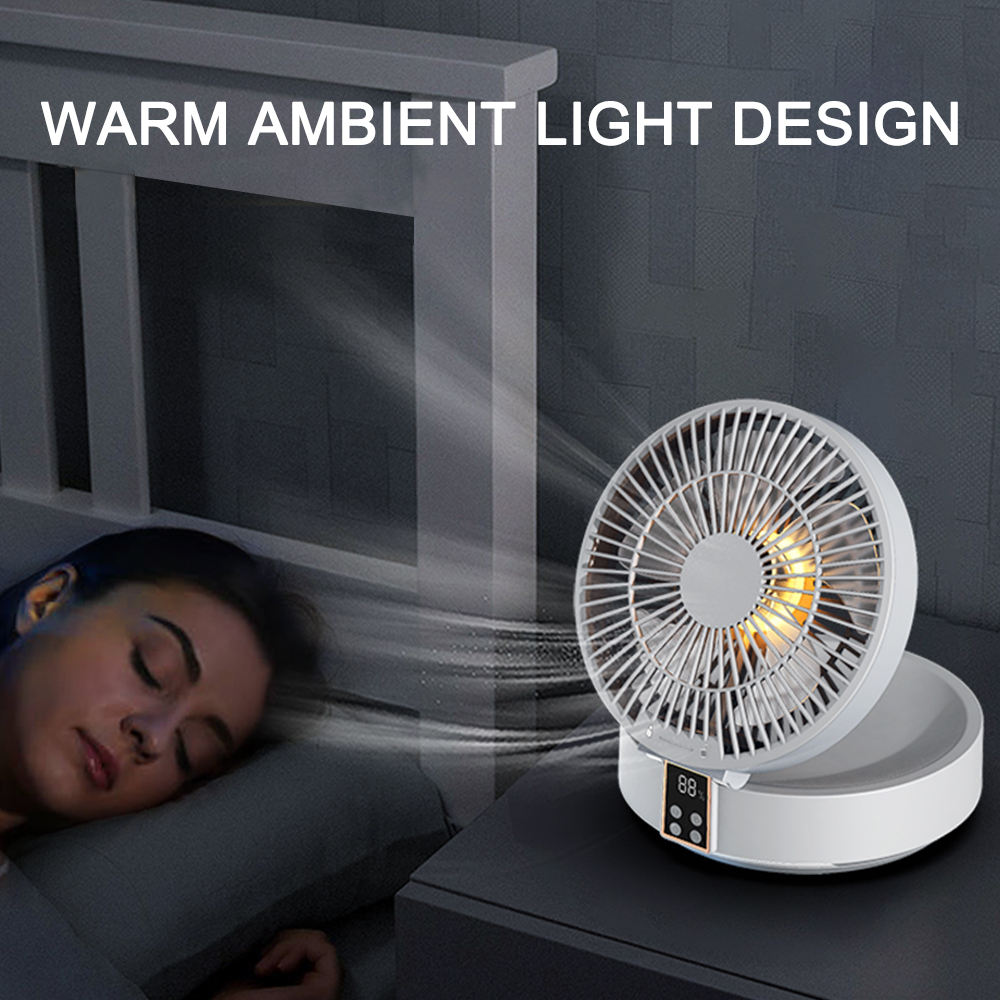 8" BLDC Solar Rechargeable Fan with Remote & LED Screen (Wall Mounted) | Jumbo