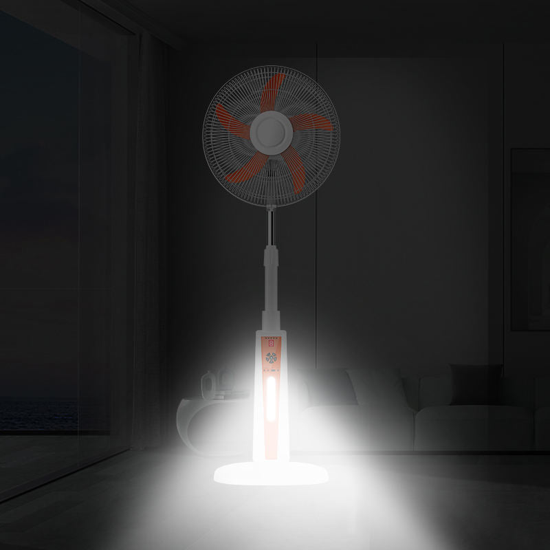 16/18-inch Solar Rechargeable Stand Fan with Digital Display & 26 LED