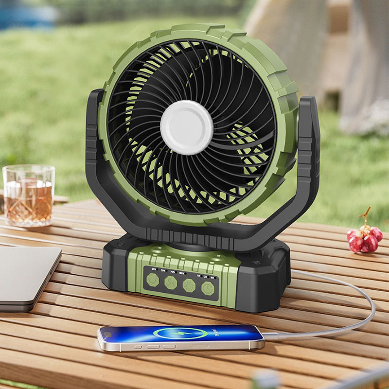 8" Rechargeable Camping Fan with Timer, 120° Auto-Oscillation & 8000mAh Battery | Jumbo