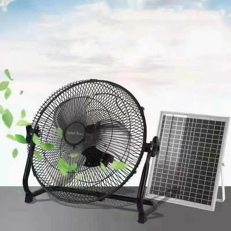 12" Emergency Rechargeable Fan | Solar Kit & USB Charging Hub | Jumbo