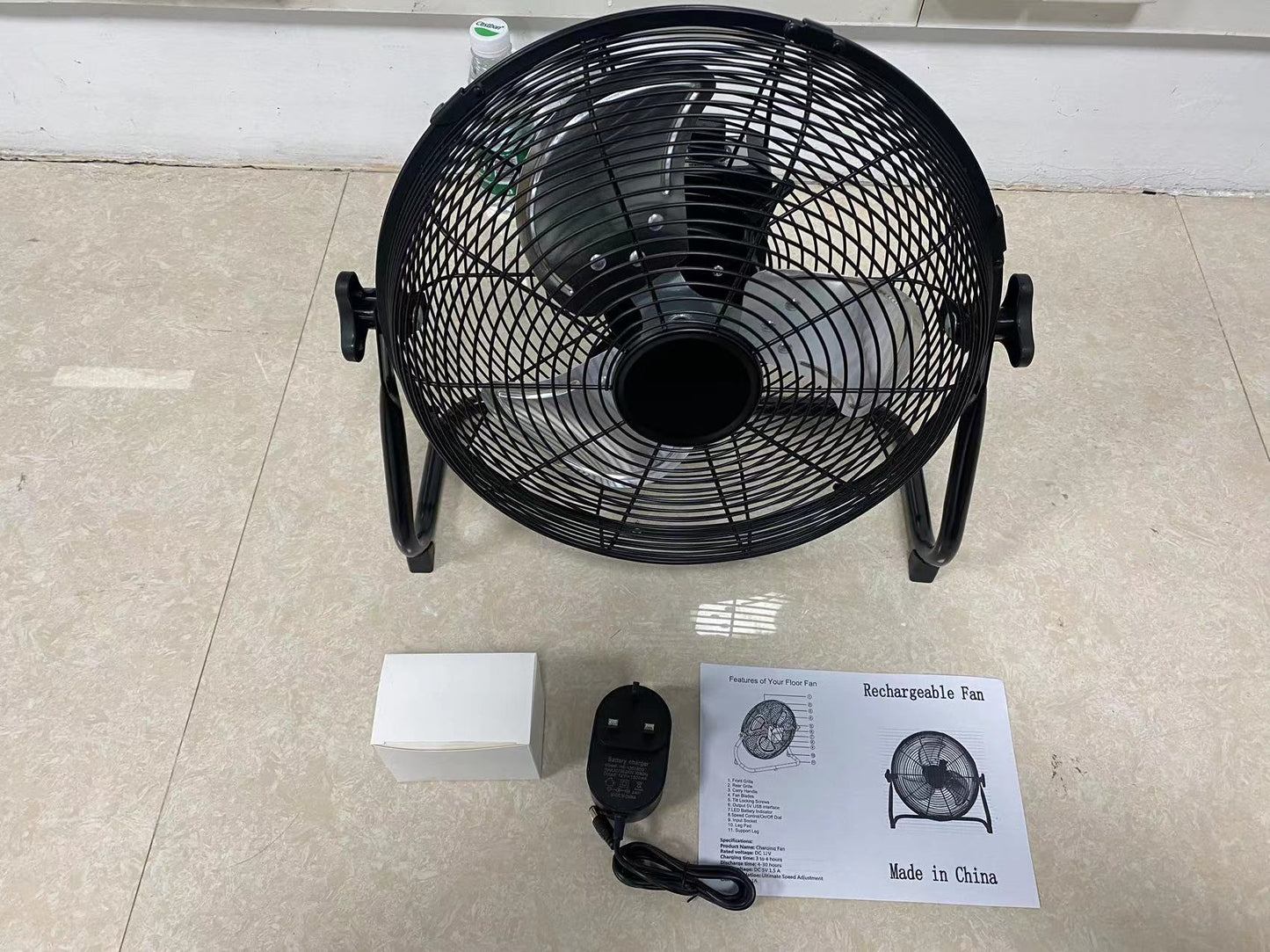 12" Industrial-Grade Metal Rechargeable Fan | Brushless Motor, 15600mAh Battery | Jumbo