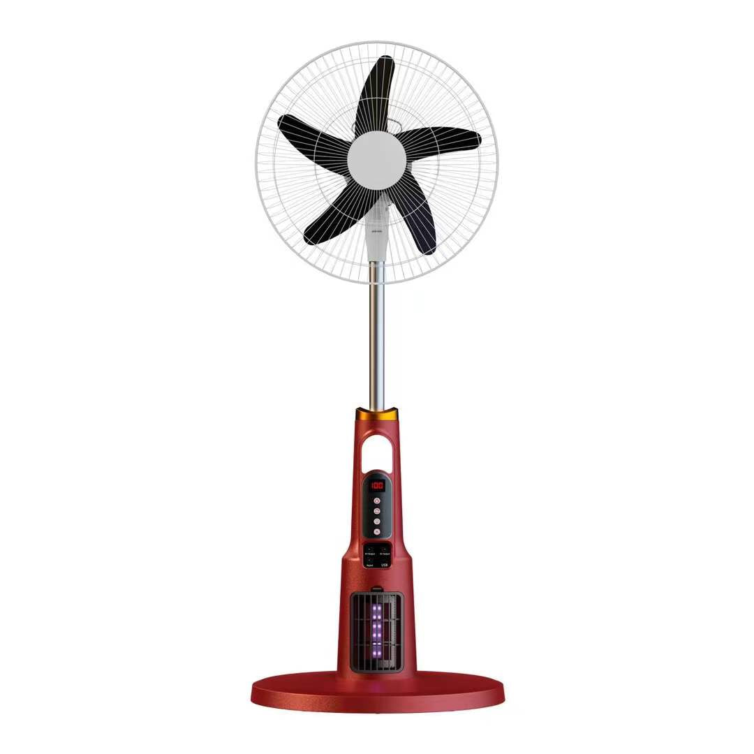 16/18-inch Solar Rechargeable Stand Fan with Bluetooth Speaker & Mosquito Killer
