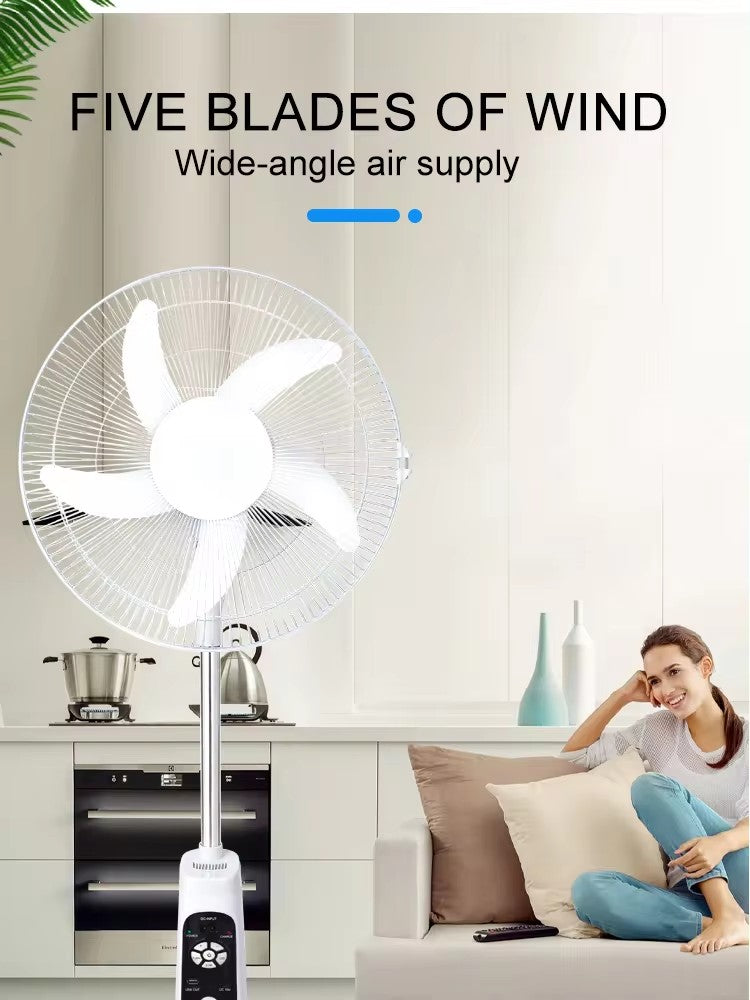 Multi-functional 12V AC/DC Solar Pedestal Fan with USB Output & LED