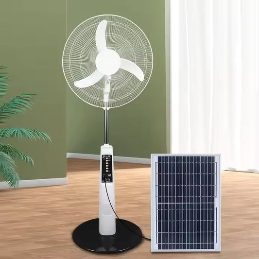 16-inch BLDC Solar Fan with LiFePO4 Battery & FM Radio