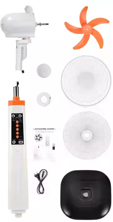 16-inch BLDC Solar Rechargeable Fan with Dual 6V Batteries