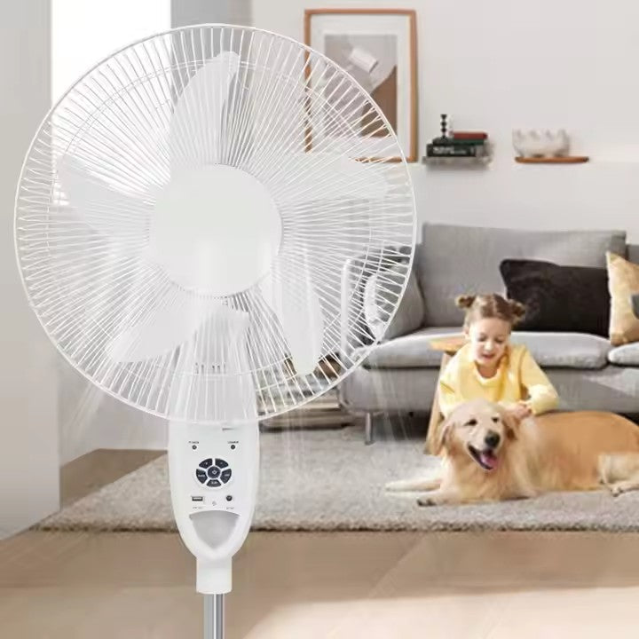 16/18-inch AC/DC Solar Rechargeable Fan with 12V 5Ah Battery