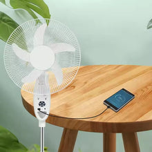 Load image into Gallery viewer, 16 Inches 5 blades rechargeable stand fan LD-116/ Fan plug controller
