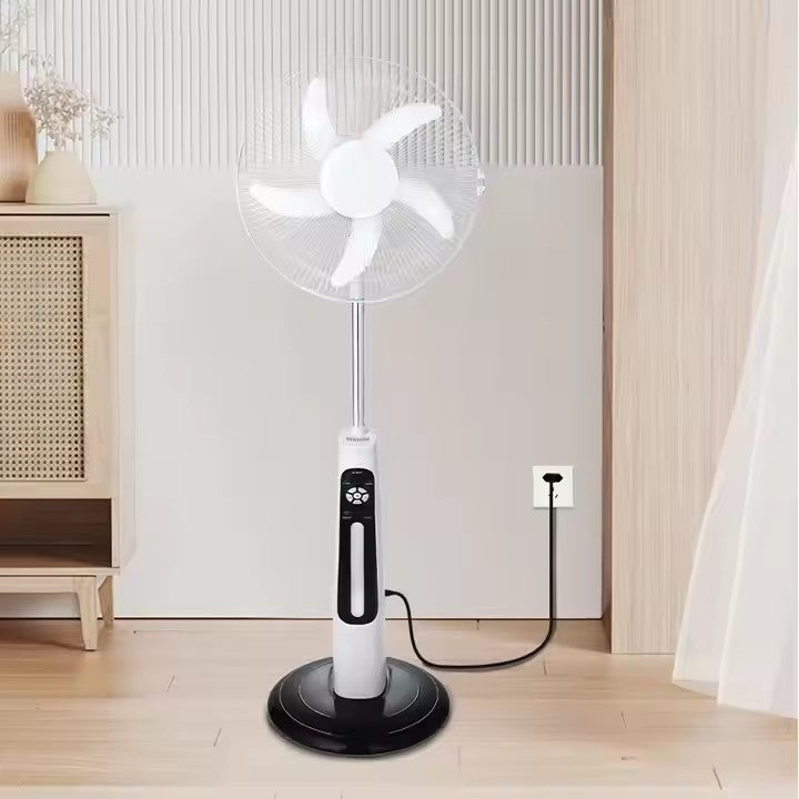 Multi-functional 12V AC/DC Solar Pedestal Fan with USB Output & LED