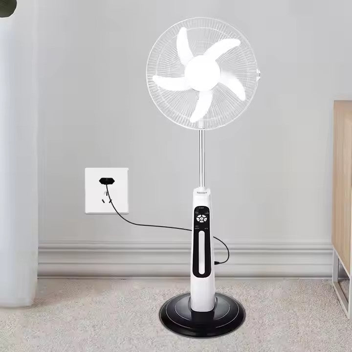 Multi-functional 12V AC/DC Solar Pedestal Fan with USB Output & LED