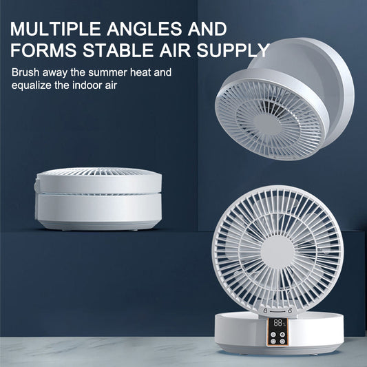 8" BLDC Solar Rechargeable Fan with Remote & LED Screen (Wall Mounted) | Jumbo