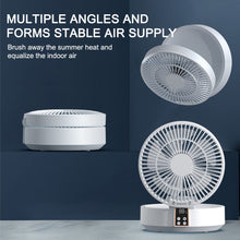 Load image into Gallery viewer, New Small Electric Rechargeable Foldable Table Fan with LED Light Digital Control Outdoor Use Plastic Material
