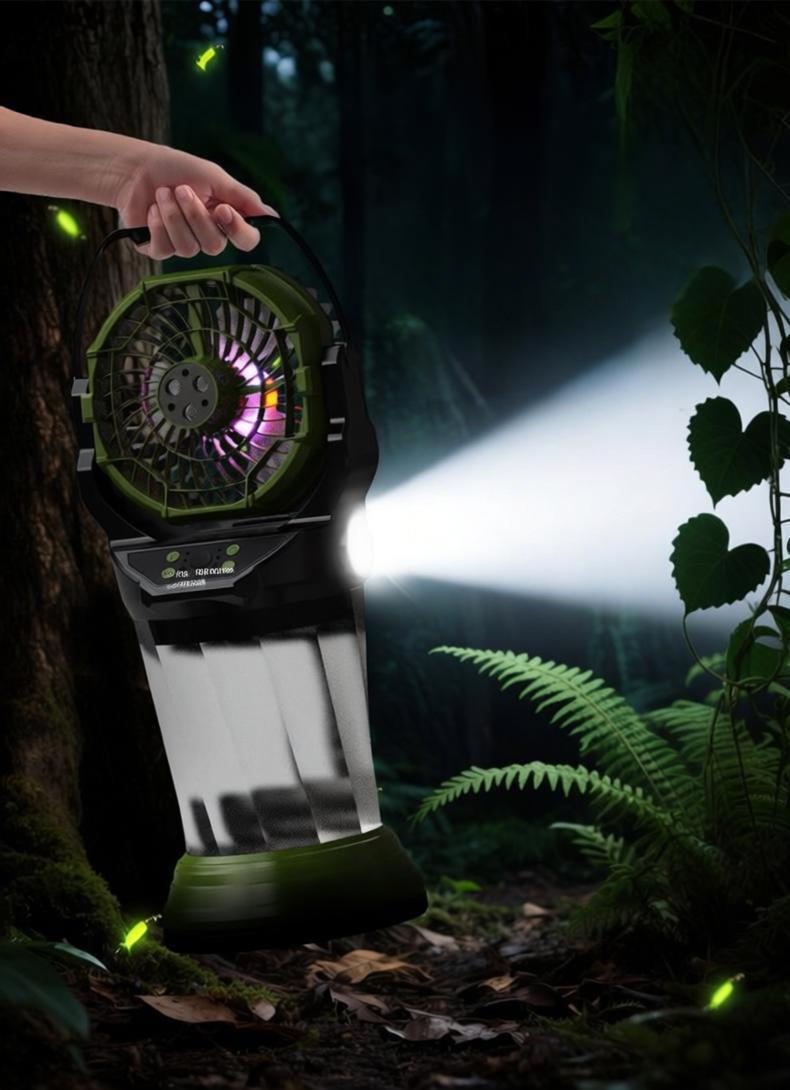6" Portable Rechargeable Mist Fan | 30000mAh Option, 4-Speed, RGB Light & 2L Tank | Jumbo