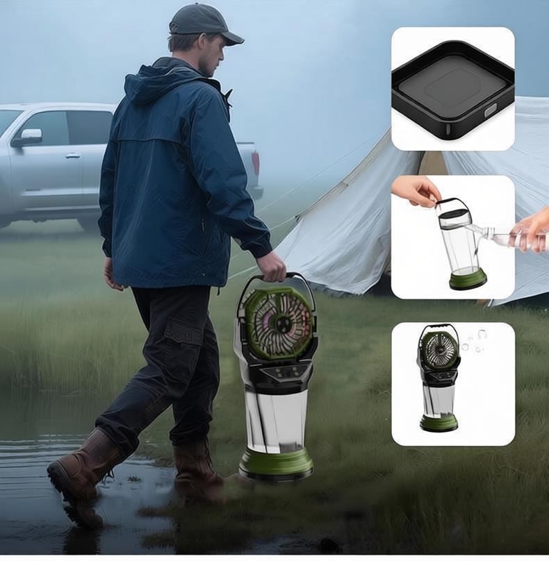 6" Portable Rechargeable Mist Fan | 30000mAh Option, 4-Speed, RGB Light & 2L Tank | Jumbo