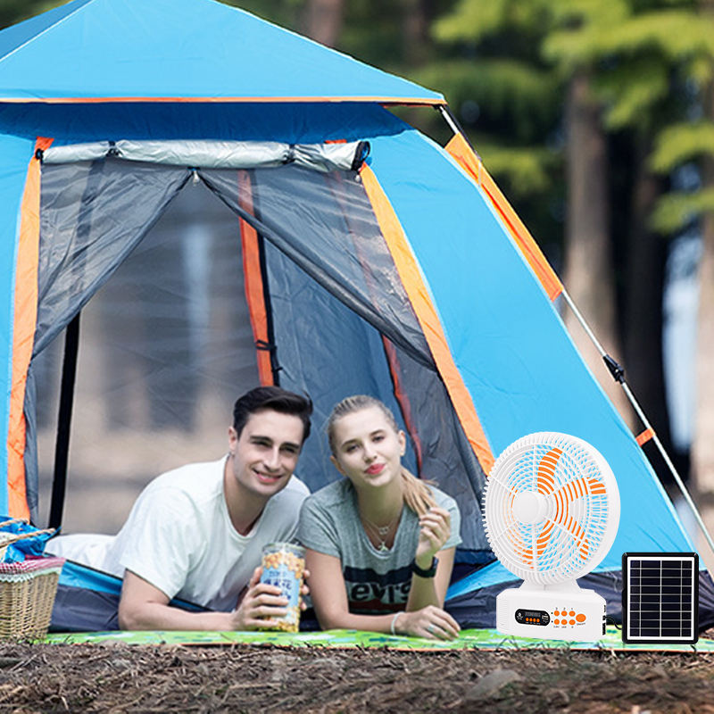 12 Inch Multi-function Solar Desk Fan with MP3/Bluetooth/FM Radio & Battery