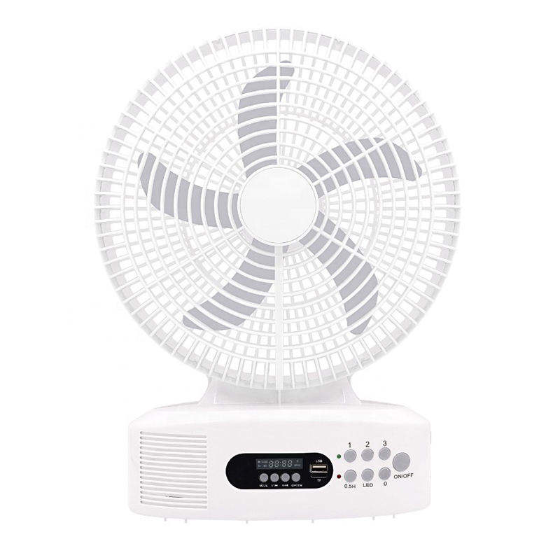 12 Inch Multi-function Solar Desk Fan with MP3/Bluetooth/FM Radio & Battery
