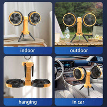 Load image into Gallery viewer, Hot Sale Multifunctional Usb Rechargeable 8000Mah Battery Electric Outdoor Camping Table Tent Led Fan Hanging Fan With Light
