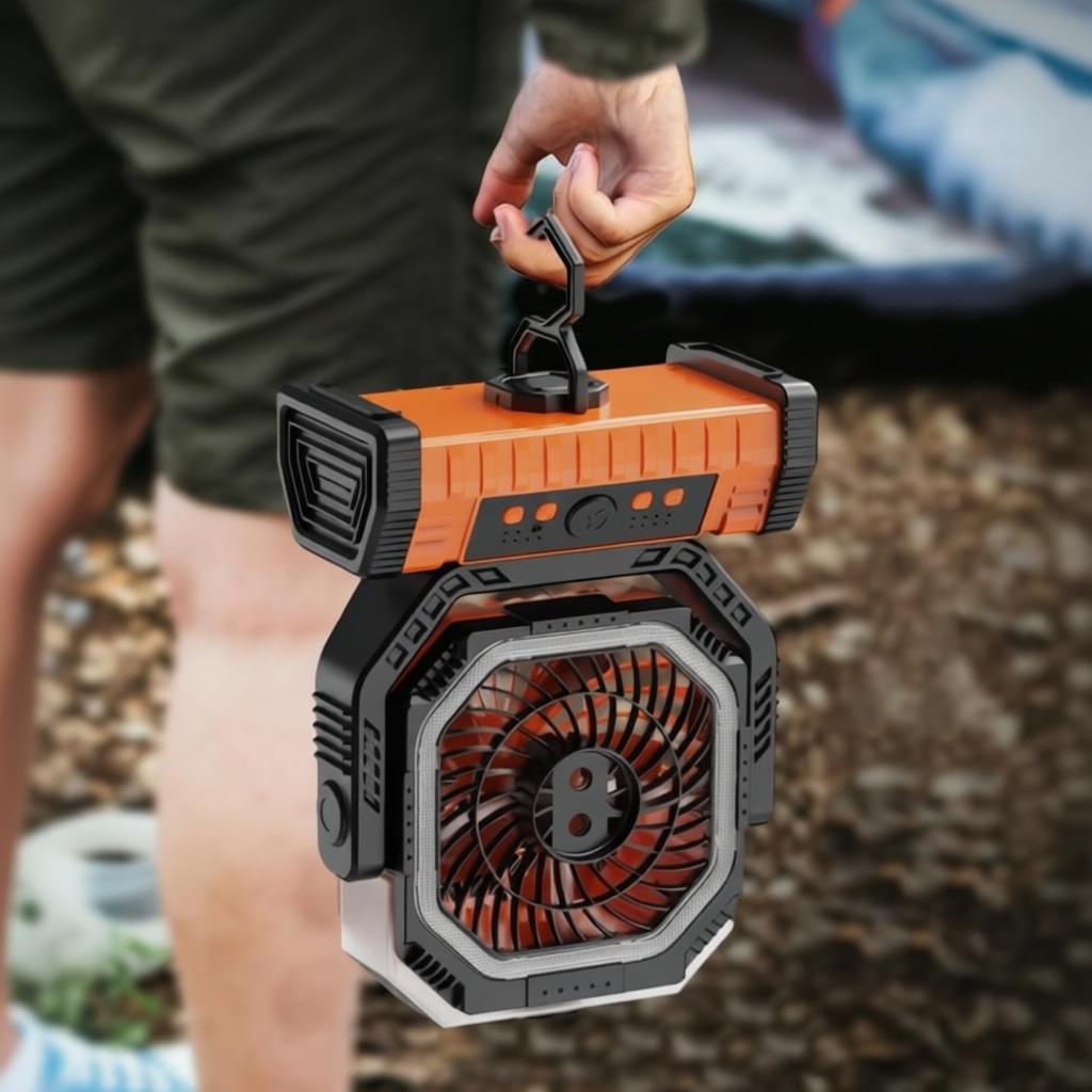 Portable Misting Fan with Auto-Oscillation | 20000mAh Battery, LED Light & Power Bank | 2026 New Model
