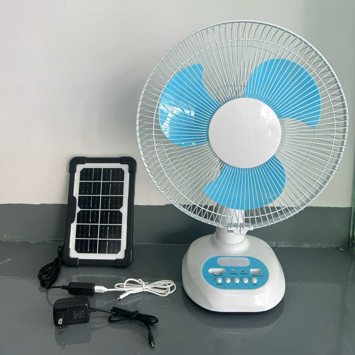12/16-Inch Solar Rechargeable Table Fan | JMB-052 Series