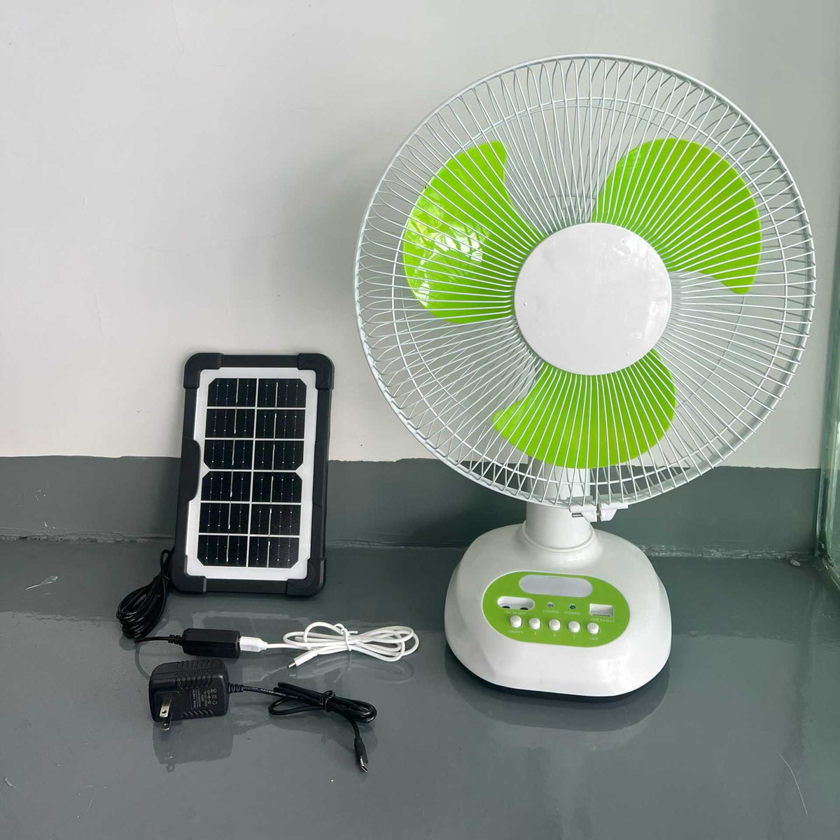 12/16-Inch Solar Rechargeable Table Fan | JMB-052 Series