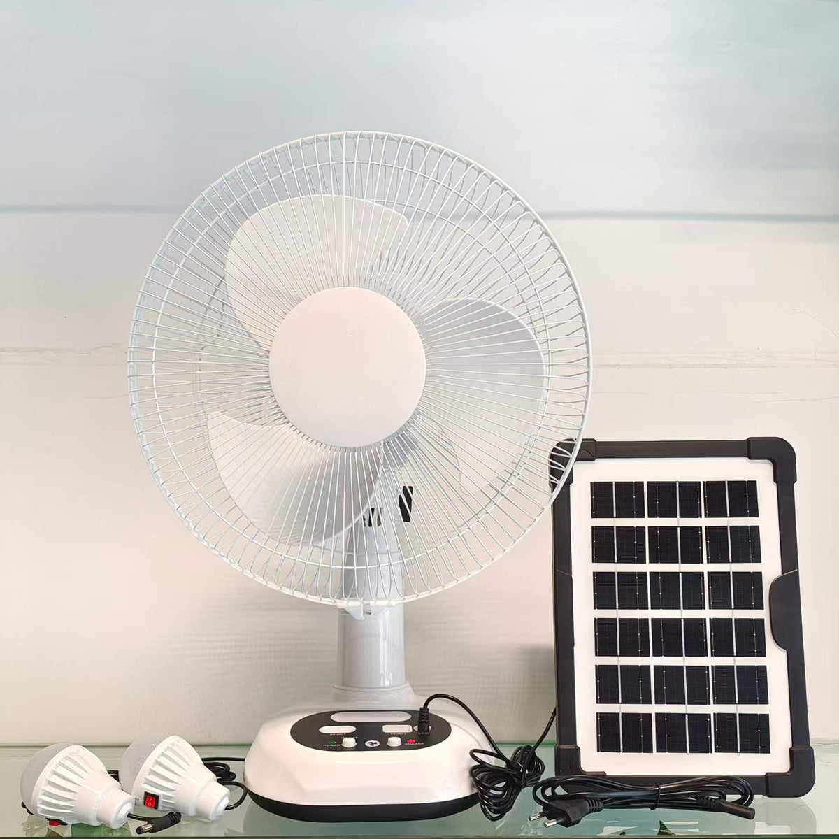 12/16-Inch Solar Rechargeable Table Fan | JMB-052 Series