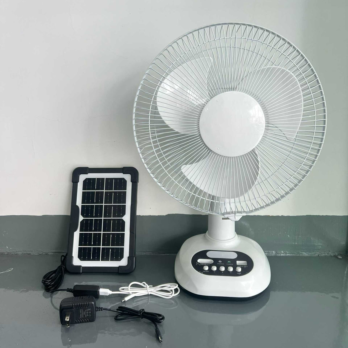 12/16-Inch Solar Rechargeable Table Fan | JMB-052 Series