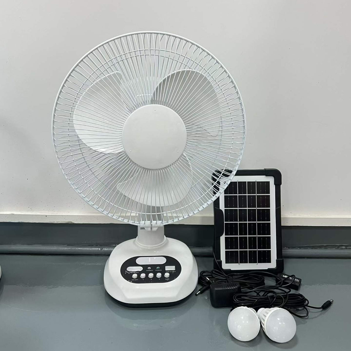 12/16-Inch Solar Rechargeable Table Fan | JMB-052 Series