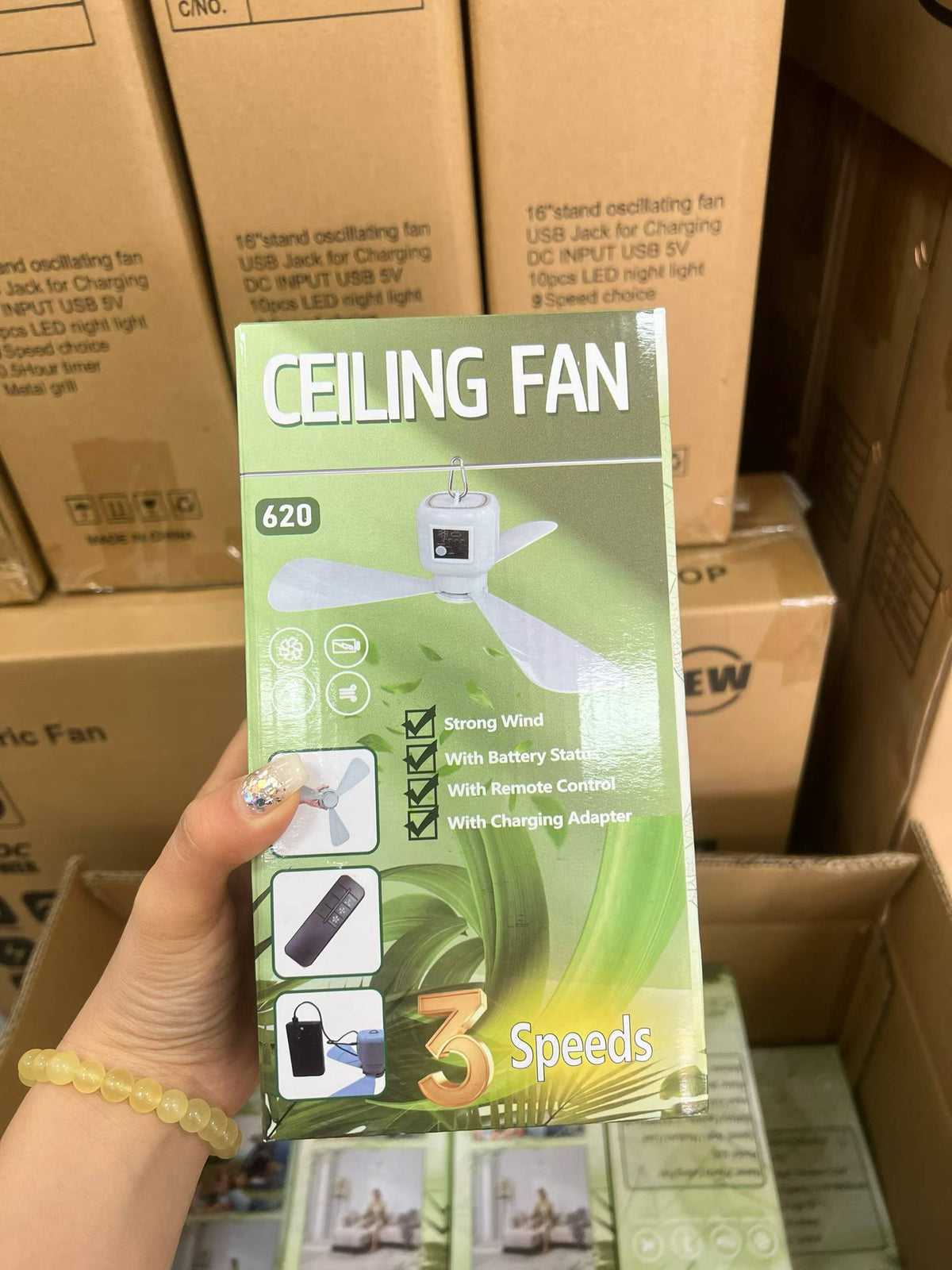 20-Inch Solar-Compatible Rechargeable Ceiling Fan with Remote | JMB-620