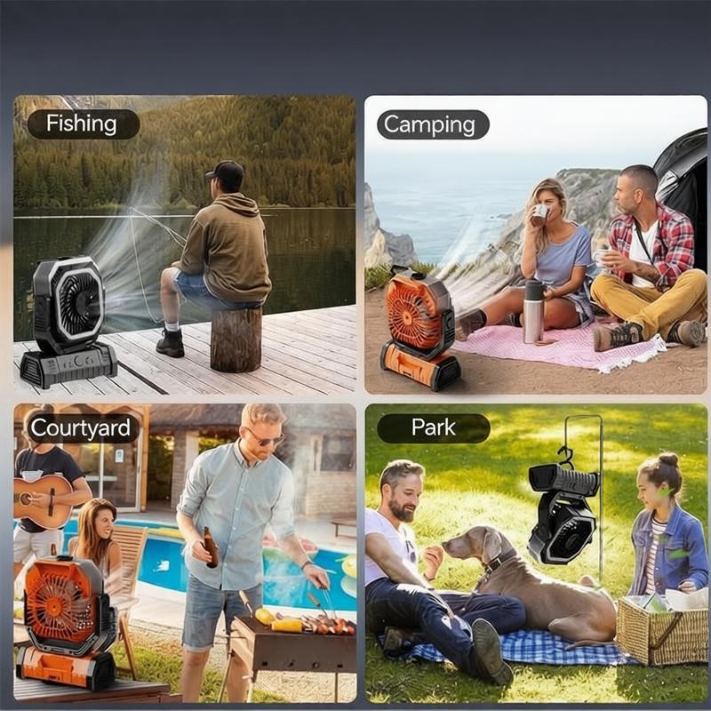 Portable Misting Fan with Auto-Oscillation | 20000mAh Battery, LED Light & Power Bank | 2026 New Model