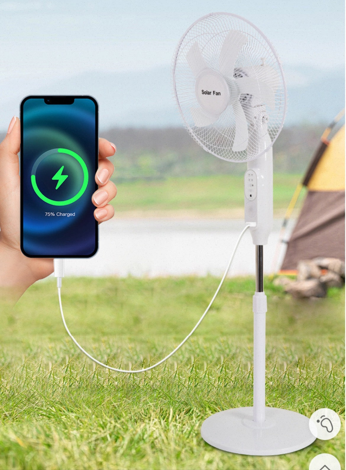 16-inch DC Rechargeable Stand Fan with Brushless Motor