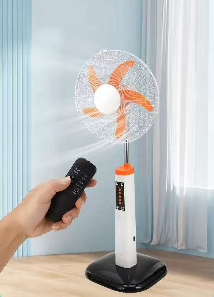 16-inch BLDC Solar Rechargeable Fan with Dual 6V Batteries