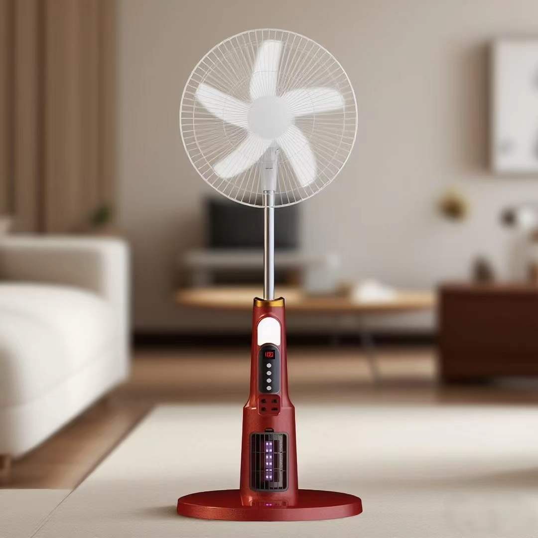 16/18-inch Solar Rechargeable Stand Fan with Bluetooth Speaker & Mosquito Killer