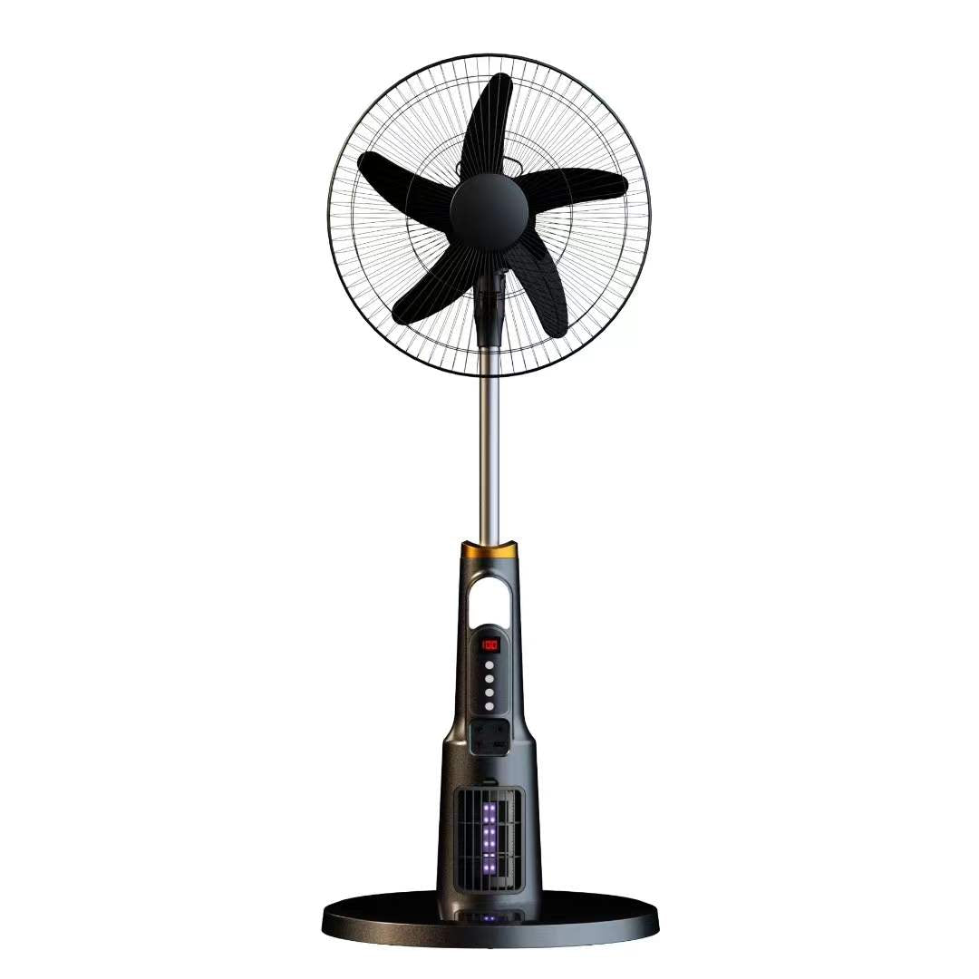 16/18-inch Solar Rechargeable Stand Fan with Bluetooth Speaker & Mosquito Killer