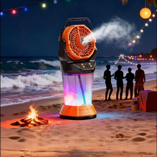 6" Portable Rechargeable Mist Fan | 30000mAh Option, 4-Speed, RGB Light & 2L Tank | Jumbo