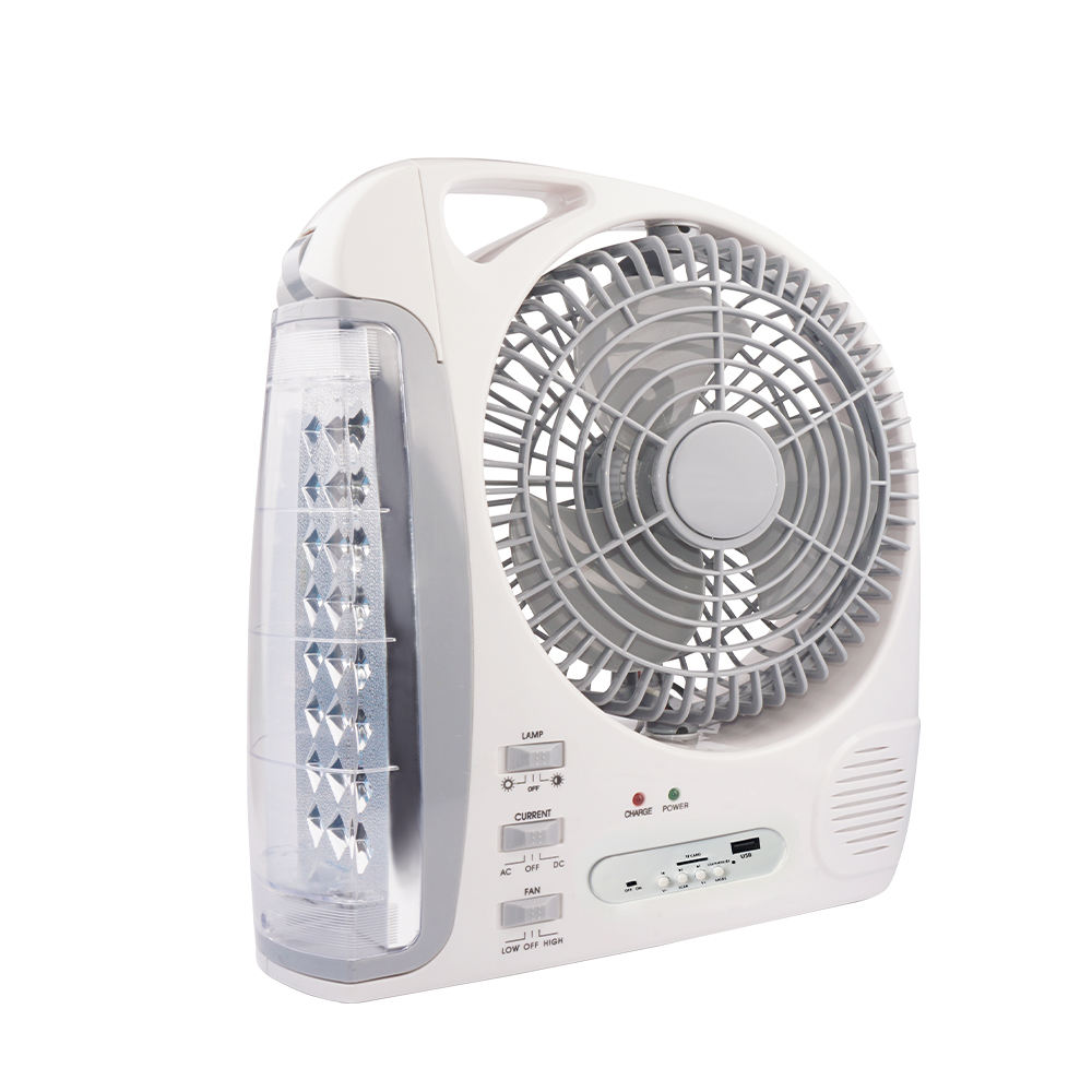 8-Inch Solar Rechargeable Fan with LED Light | JMB-N283