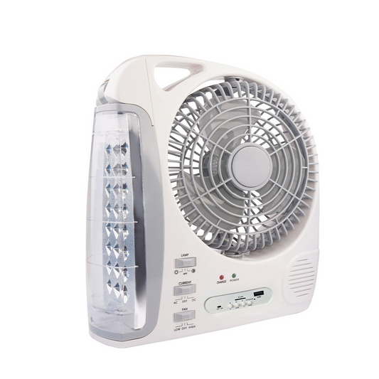 8-Inch Solar Rechargeable Fan with LED Light | JMB-N283