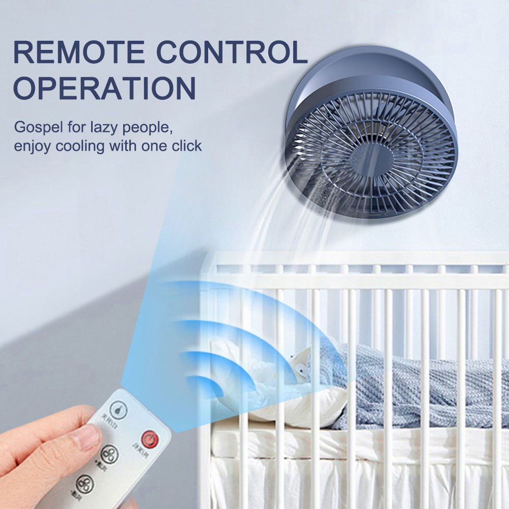 8" BLDC Solar Rechargeable Fan with Remote & LED Screen (Wall Mounted) | Jumbo